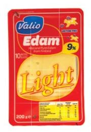 Valio Edam Cheese 9% Sliced 200gr