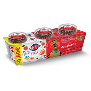 Kri Kri Scooby-Doo Youghurt Dessert With Strawberry and Choco Balls 3X150gr