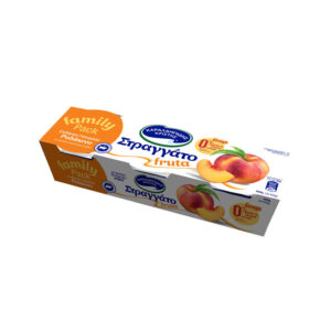 Straggato Fruta Yoghurt With Peach 0% Fat, 0% Sugar 3X150gr (FAMILY PACK) Charalambides Christis