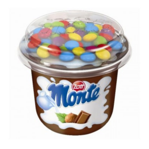 Zott Monte Milk Dessert With Chocolate, Hazelnuts and Cocoa Dragees 70gr