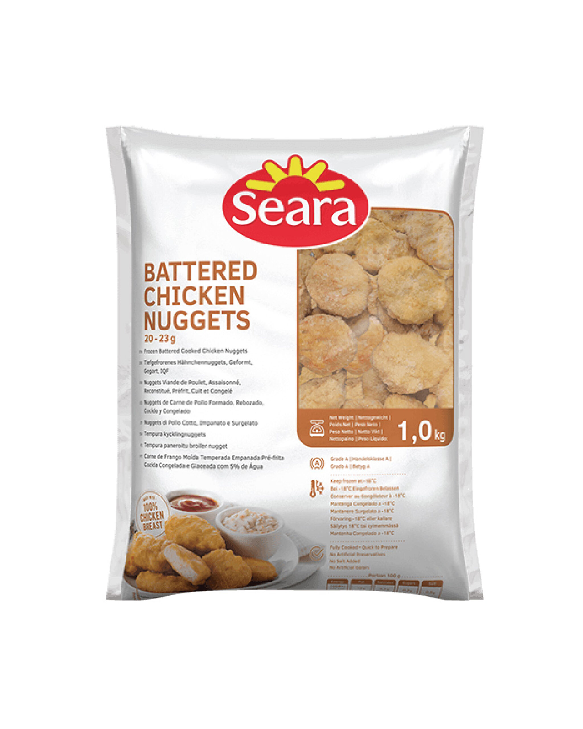 Seara Chicken Nuggets Battered Cooked (NGB-13) (10x1Kg in box) (Each)