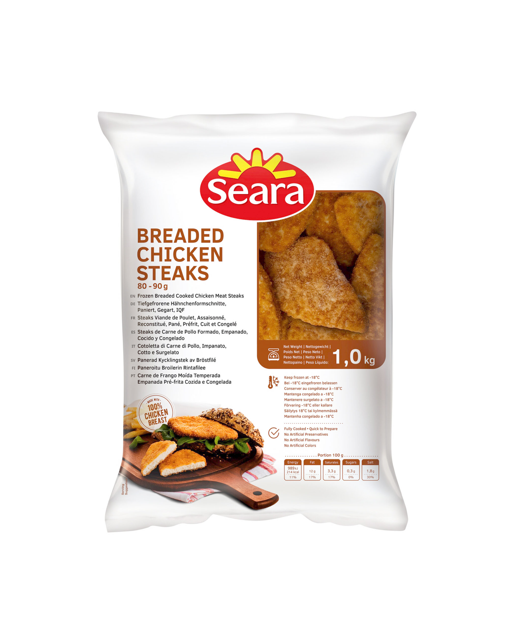 Seara Chicken Steak Breaded Cooked (Stk-01) (10x1Kg in box) (Each)