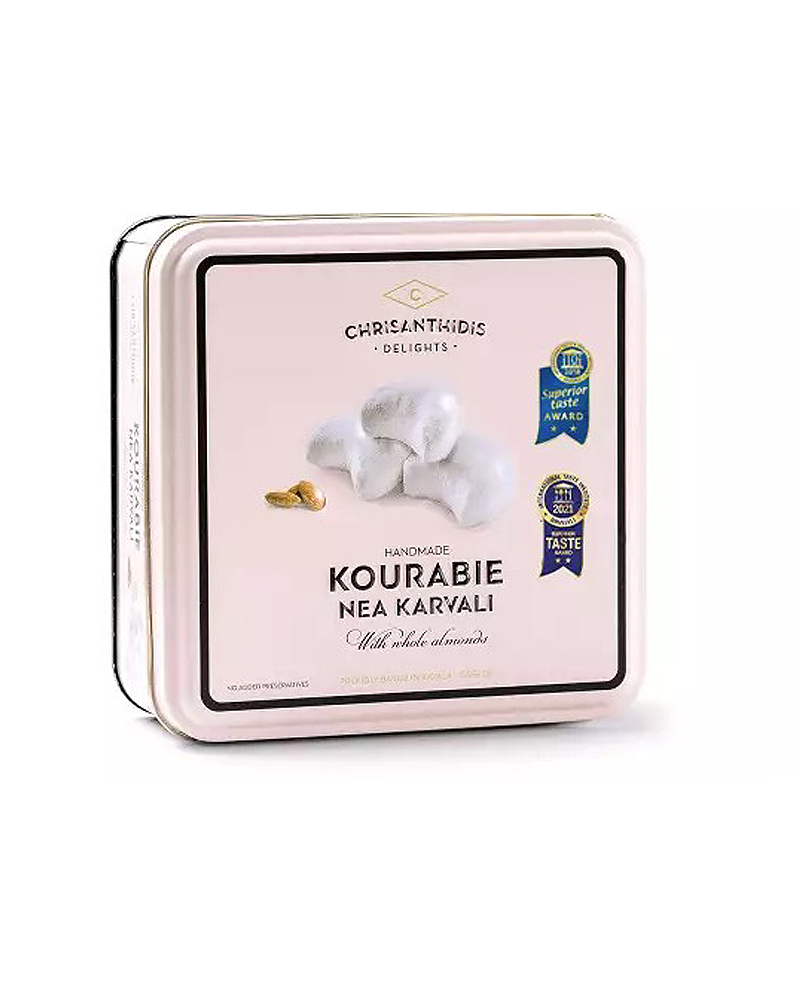 Chrisanthidis Kourabie With Whole Almonds Metal Box 450gr