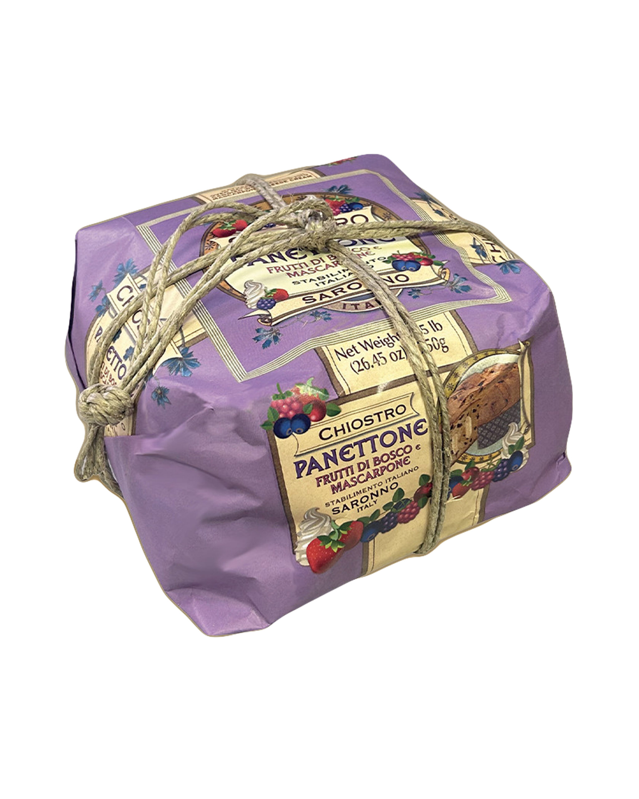 Panettone Mascarpone and Frutti Bosco Hand Wrapped 750gr