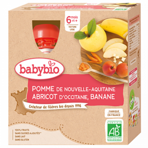 Βαβυβιο Organic Apple Apricot and Banana Pouch 4X90gr