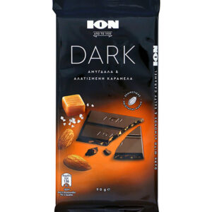 Ion Dark Almond Chocolate With Salted Caramel 90gr
