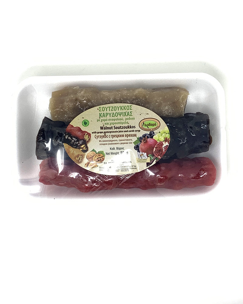 Soutzoukos Mix (Pomegrenate, grape, Carob) With Walnut 500gr