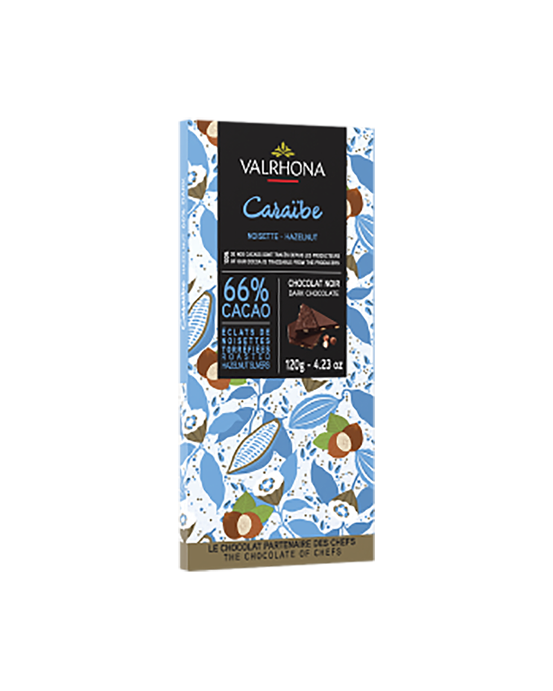 Valrhona Caraibe 66% Hazelnut Bar 120gr