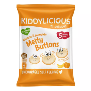 Kiddylicious Melty Buttons Banana and Pumpkin Multi 5X6gr (30gr)
