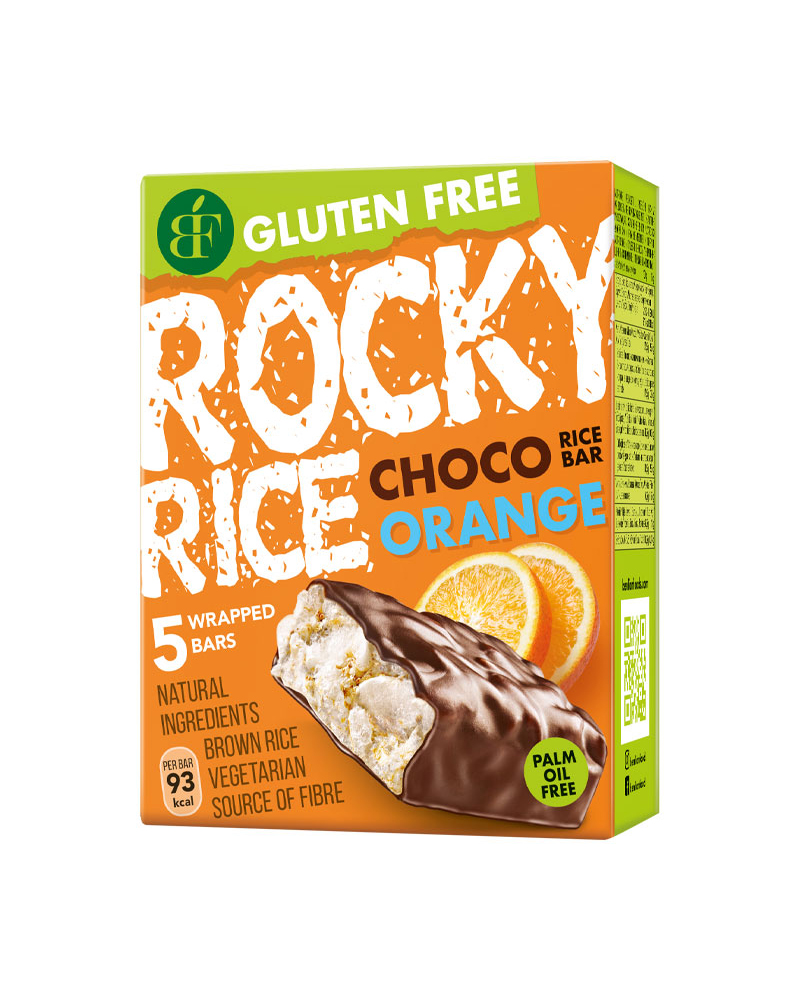 Rocky Rice Rice Bars with Chocolate and Orange 5x18gr