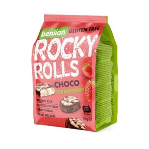 Benlian Rocky Rolls Choco Strawberry Rice Cakes 70gr